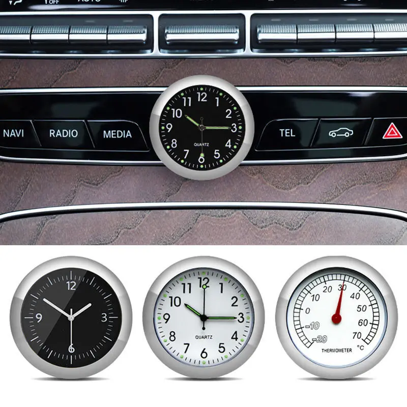 ATsafepro Car Clock Dashboard Vhicle Thermometer Mini Car Watch Auto Panel Electronic Accessories Internal Car Accessories