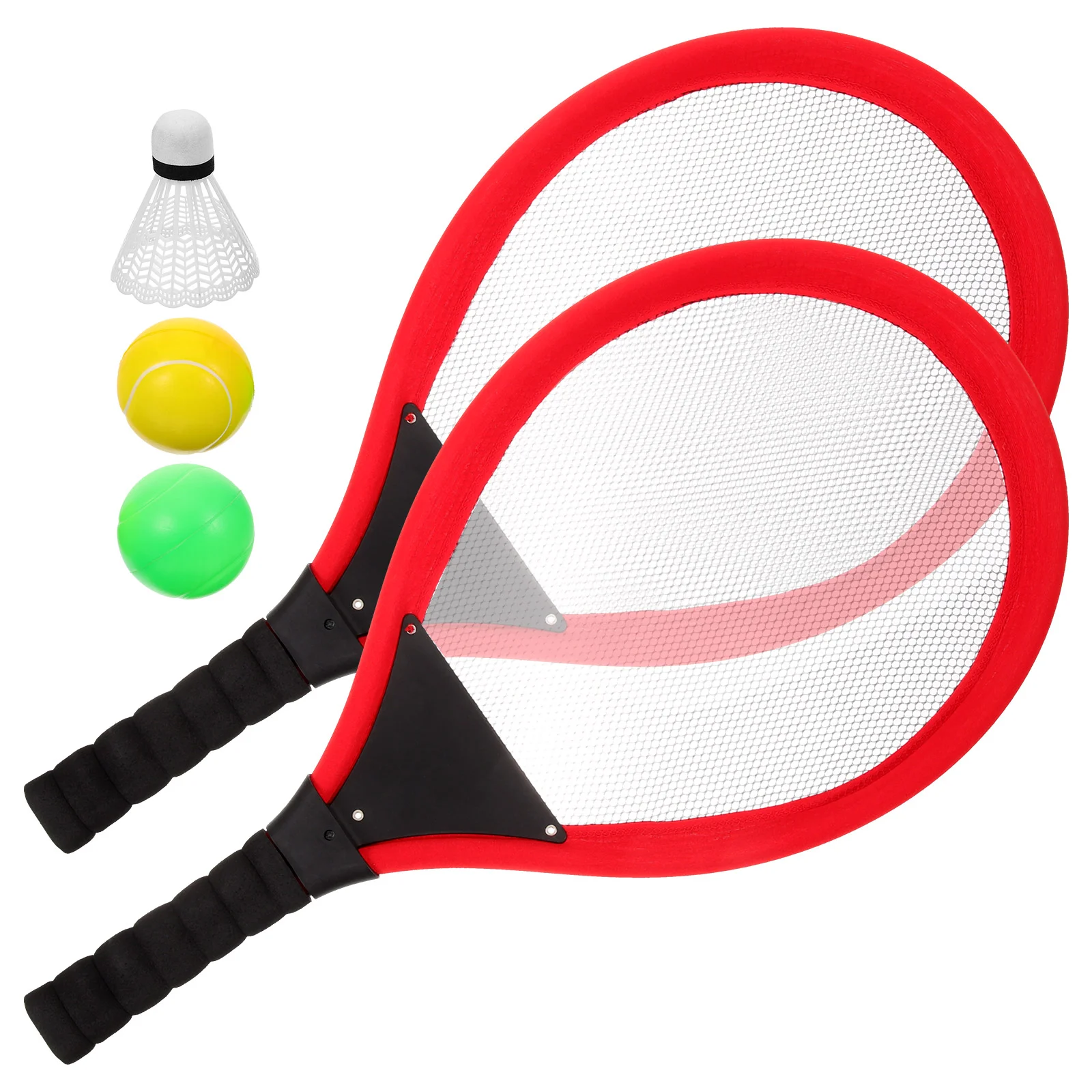 Tennis Racket Outdoor Sports Plastic Toy (red Two Pack) Parent-child Badminton Toys Kids Ball Rackets