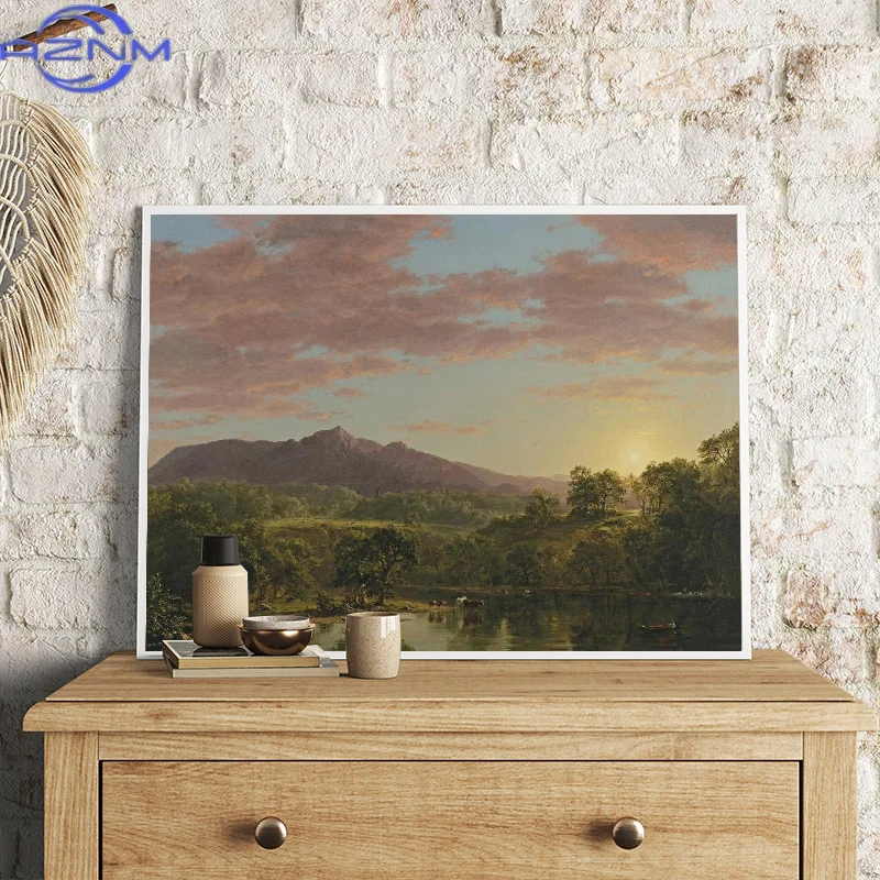 Vintage Field Country Landscape Painting Posters and Prints Canvas Printing Wall Art Picture for Living Room Home Decoration