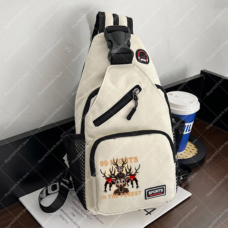 لعبة 99 ليلة في الغابة للأطفال حقيبة كروسبودي بوي كارتون لطيف الصدر حزمة الأطفال أنيمي مطبوعة كيس التخزين هدايا عيد الميلاد