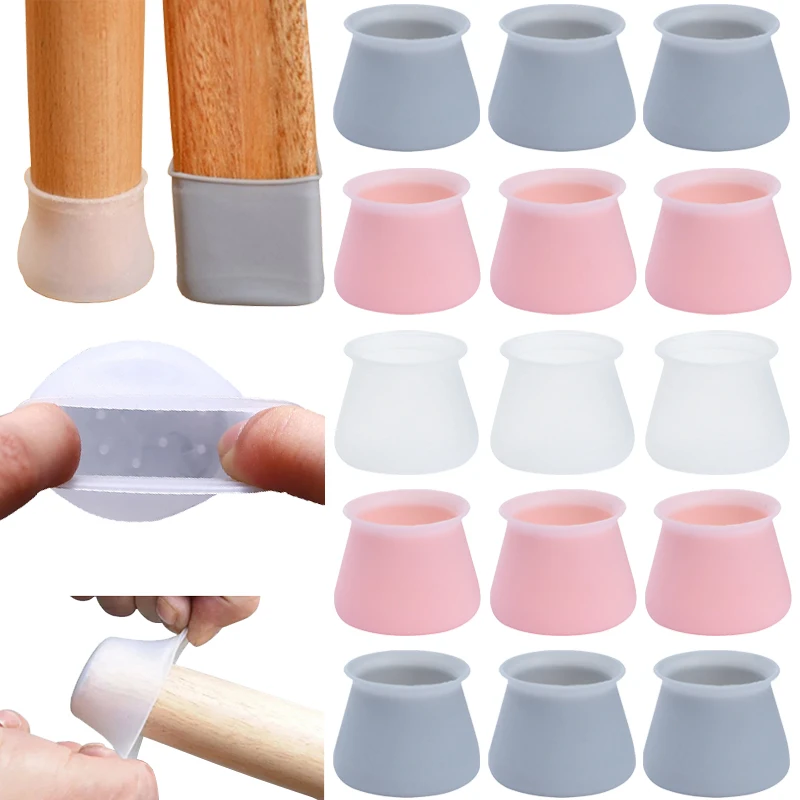 

16pcs Silicon Furniture Leg Protection Cover Table Feet Pad Floor Protector For Chair Leg Floor Protection Anti-slip Table Legs