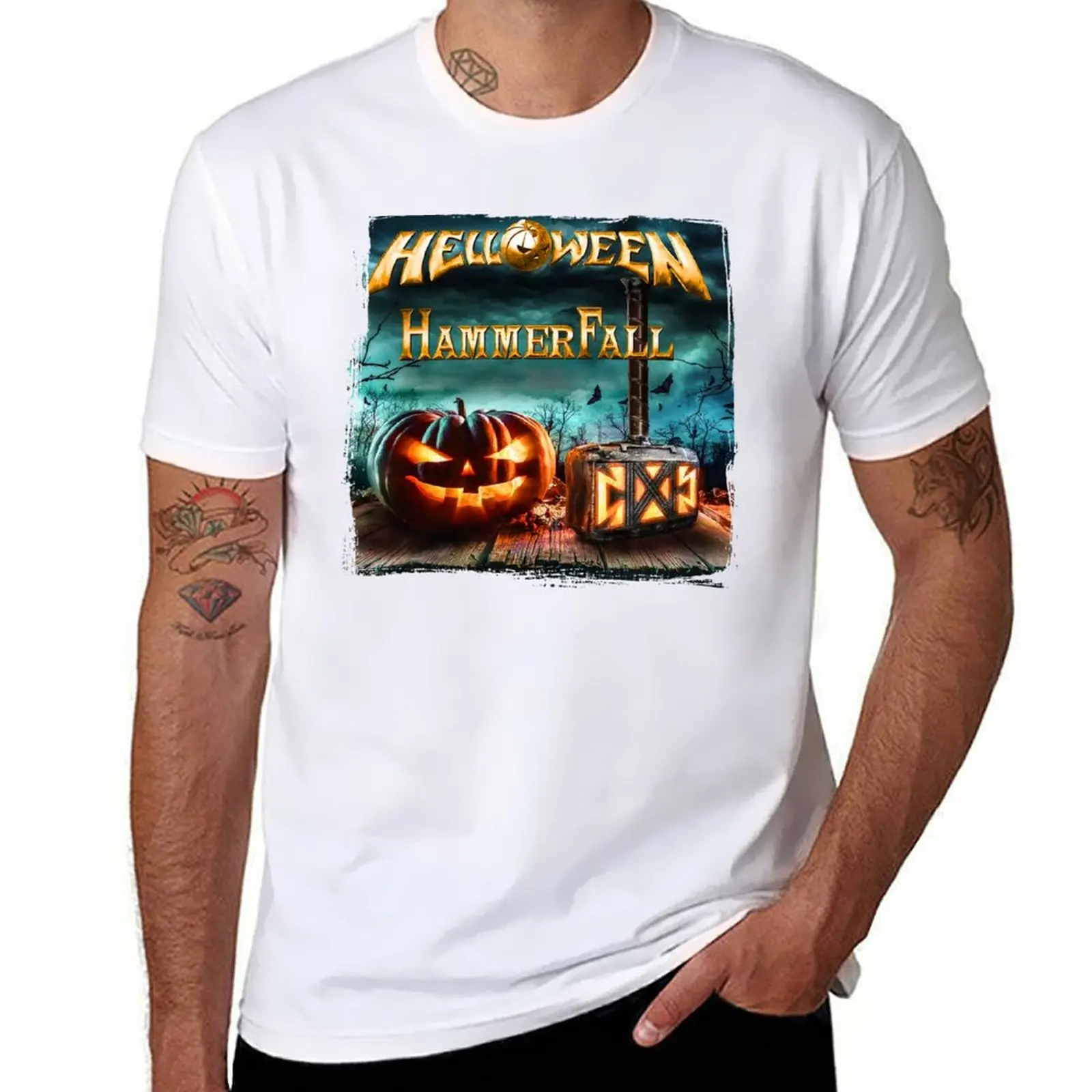

Helloween Hammerfall Live United Forces Tour 2022 United Forces T-Shirt t shirt man designer essential t shirt T-Shirt