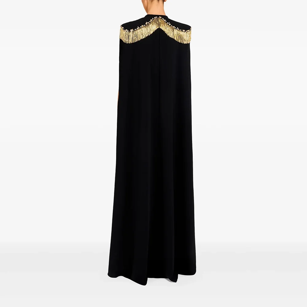 Vestidos de noche largos con cuello cuadrado negro personalizados, vestidos de fiesta formales elegantes para ocasiones, vestidos de fiesta hasta el suelo de cristal