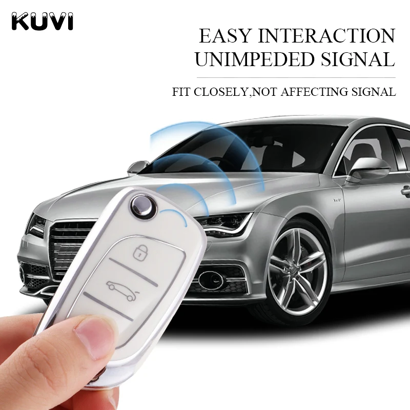New TPU Car Flip Key Case Cover Shell Fob For Citroen C1 C2 C3 C4 C5 XSARA PICA For Peugeot 306 407 807 For DS DS3 DS4 DS5 DS6