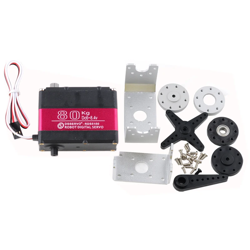 4PCS 80kg High Torque RDS5180 Dual Axis Digital Servo 180/270 Degrees Motor Steel Gears Servos DIY Toys Parts For RC Car Robot