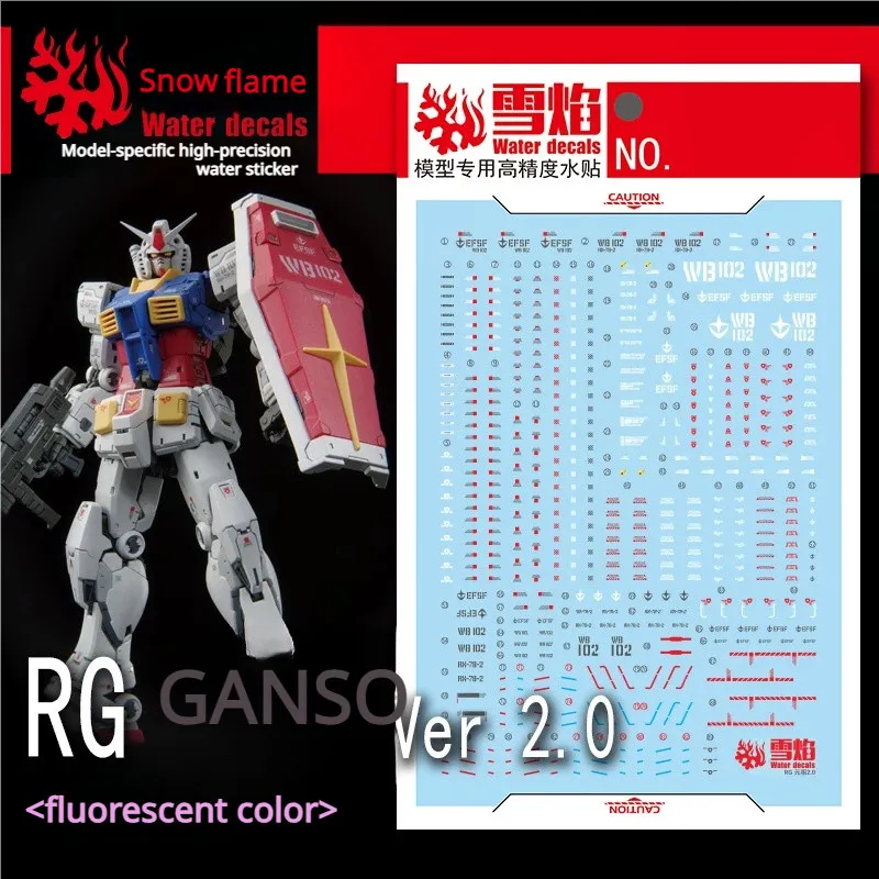 รุ่นเฉพาะสติกเกอร์น้ํา RG-56 สําหรับ RG 1/144 RX-78-2 VER 2.0 GUNDAM ทหารทําเฉพาะน้ํา Decals งานอดิเรก DIY