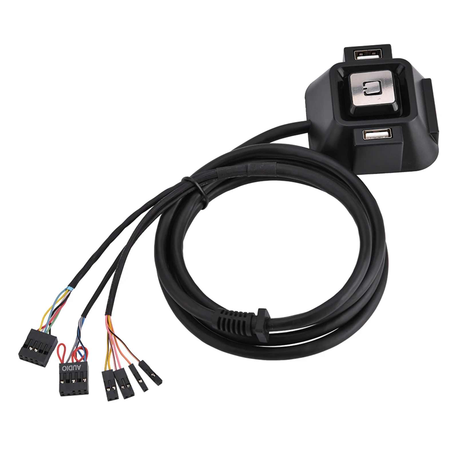 DIY Desktop Power Switch for Computer Tower Dual USB Ports Power Reset Button Audio/Microphone Jack Power Reset Button