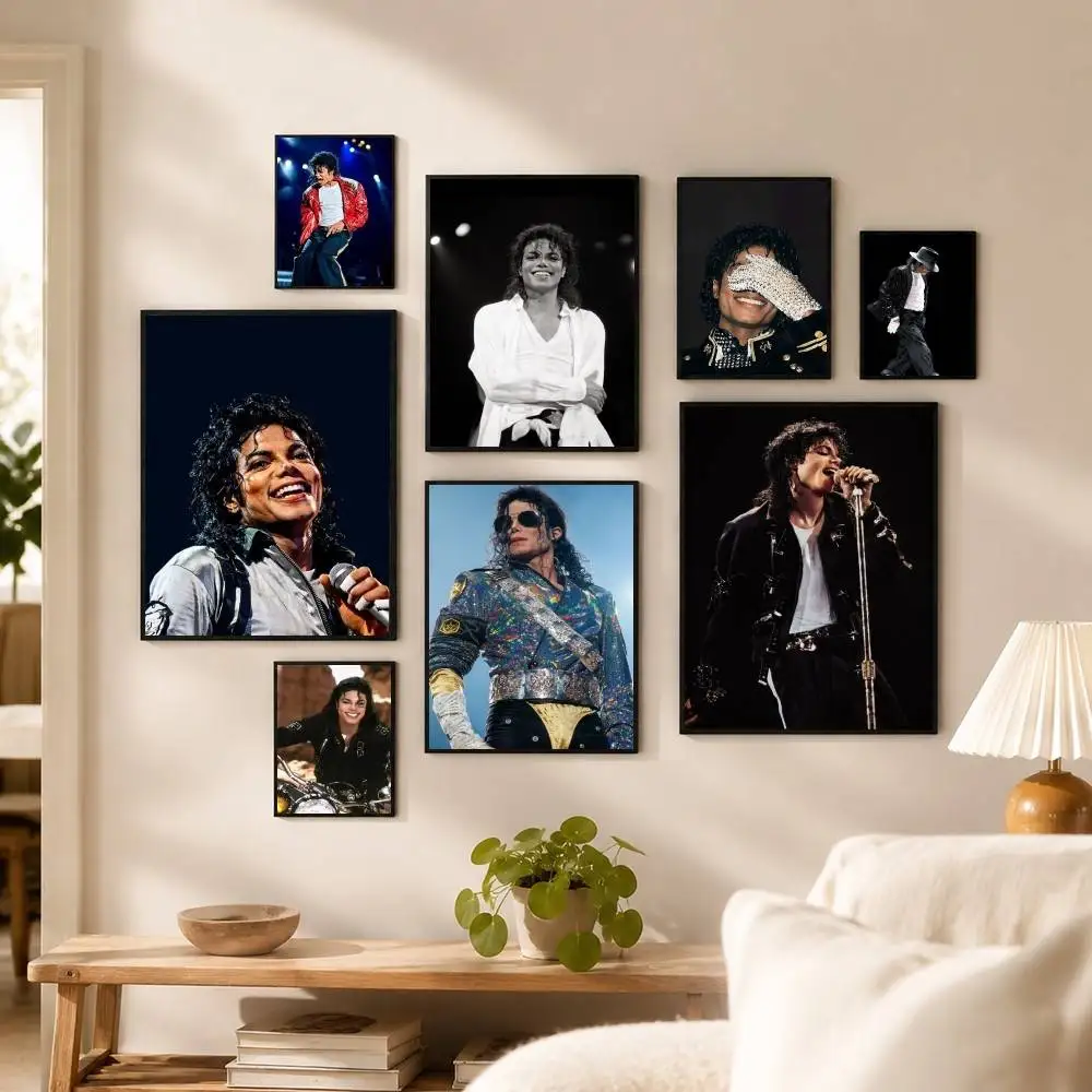 King of Pop Michael Jackson Poster Waterproof Wall Art Sticker For Bar Living Room Vintage Decor High Quality Print Gift