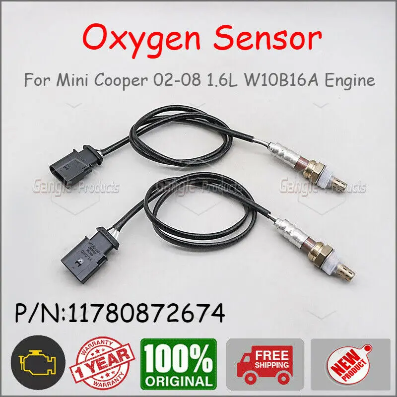 2X 11780872674 Up & Downstream Lambda Oxygen O2 Sensor For Mini Cooper 02-08 1.6