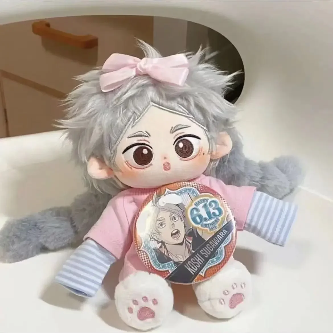 Haikyuu Sugawara Koushi Kenmerken Zachte Pluche Pop Lichaam Dress Up Gevulde Plushie Anime Cosplay Speelgoed Figuren Kerstcadeau 20 cm