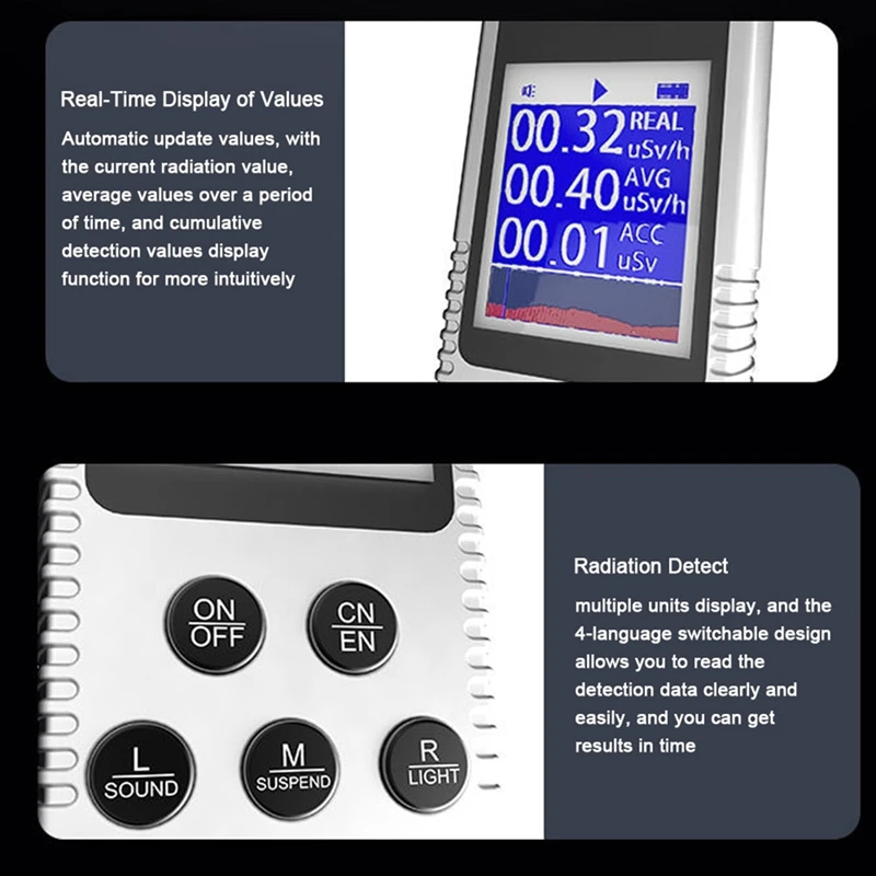 Handheld Nuclear Radiation  Household Laboratory Digital LCD Display Multi-Function Radioactive Geiger Counter