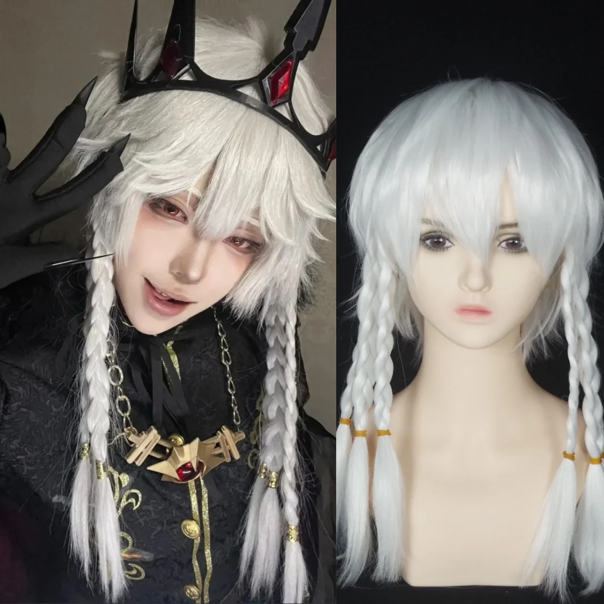 

Nightwatchman Cos Fifth Person - Eclipser Wig Synthetic Cosplay Wigs Game Character Cos for Cosplay Party