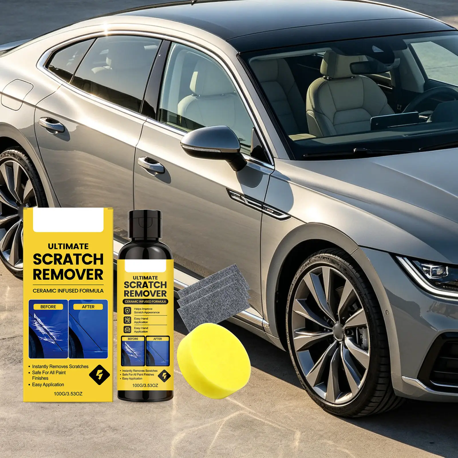1-5Pcs Car Scratch Repair Cream Plastic Container Removes Fine Scratches Provides Wax Protection Features Mild Formula for Paint