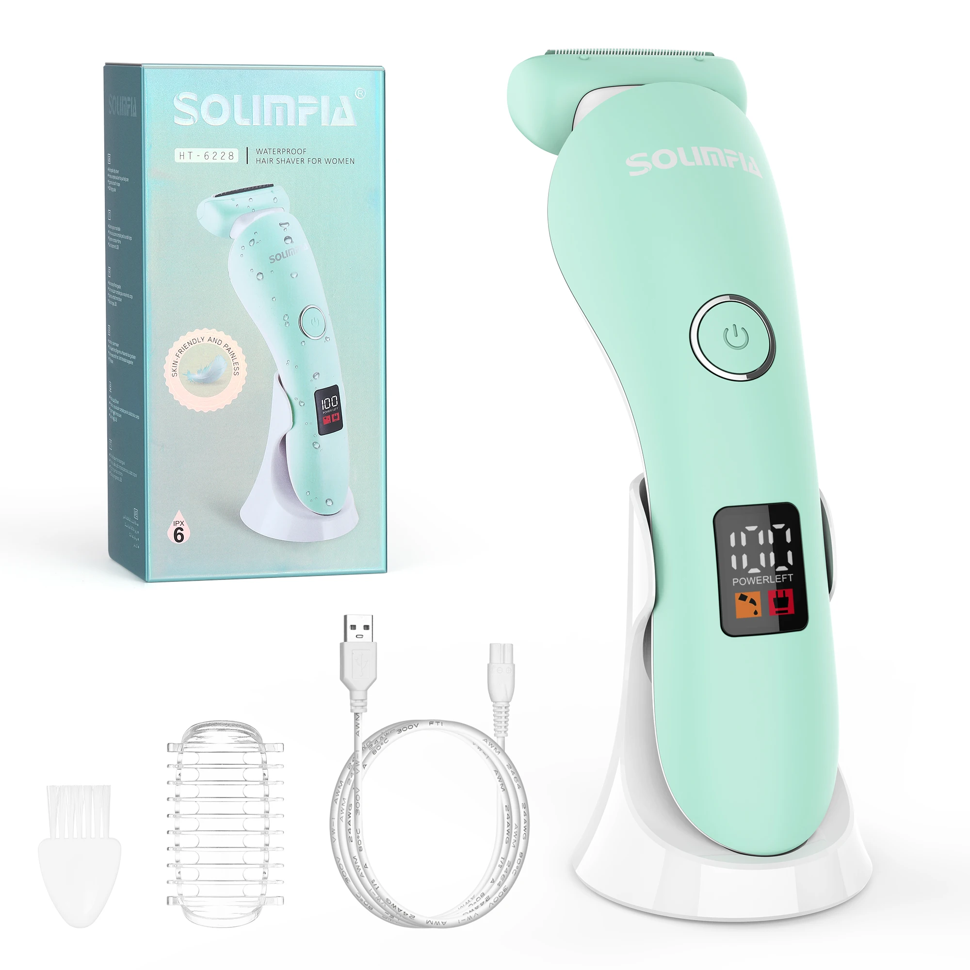

Solimpia Painless Hair Removal Epilator for Women Body Razor Face Leg Armpit Bikini Hand Pubic Shaver Trimmer USB Rechargeable