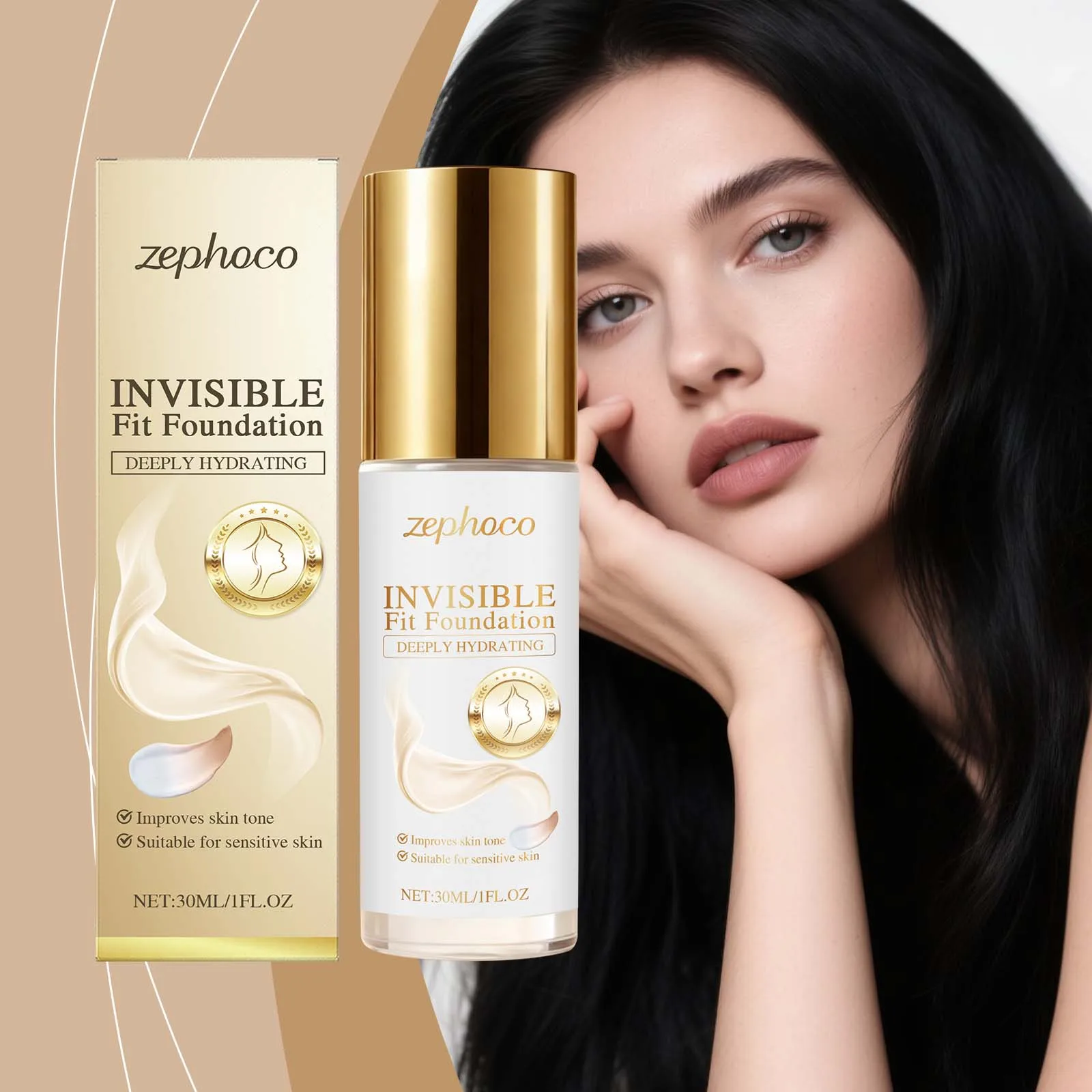 

Daily 2-in-1 Color Changing Foundation Moisturizing Non-Transfer Matte Finish Natural Concealer Long-Lasting Flawless Makeup