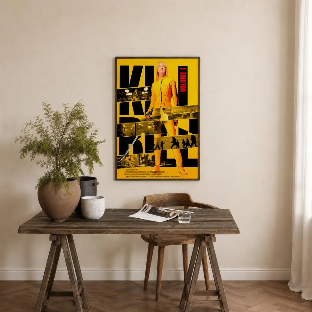 Movie Kill Bill Poster Self‑Adhesive Waterproof PP Poster Coffee House Bar Wall Art Sticker Room Home Decor