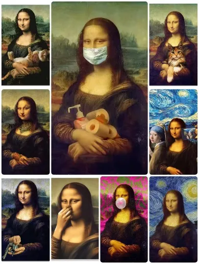 

Funny Mona Lisa Parody Jigsaw Puzzle Collection, Humorous Classic Art Decor Family Educational Brain Game for All Ages