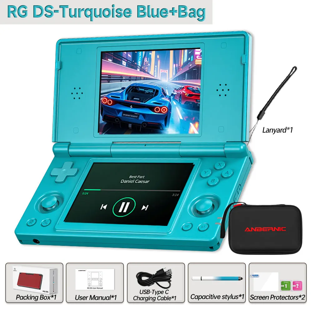 Anbernic RG DS Retro Videogameconsole 4 inch IPS Dual Multi-touch scherm Android 14 Flip Game Player RGDS als kerstcadeau