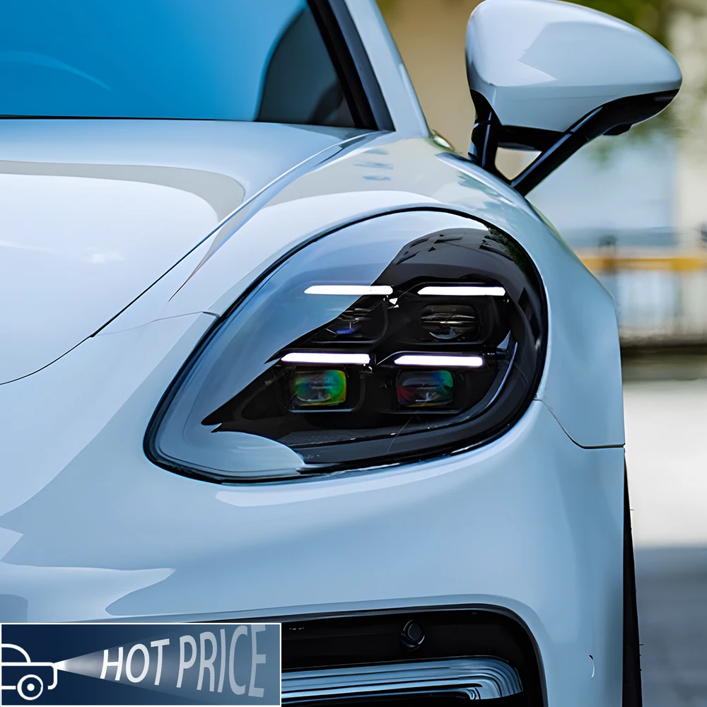

Автомобильные фары для Porsche Panamera 971 2017-2023, обновленная сборка автомобильных фар, стиль 2024, светодиодная матрица, передняя ближняя лампа, дальняя лампа