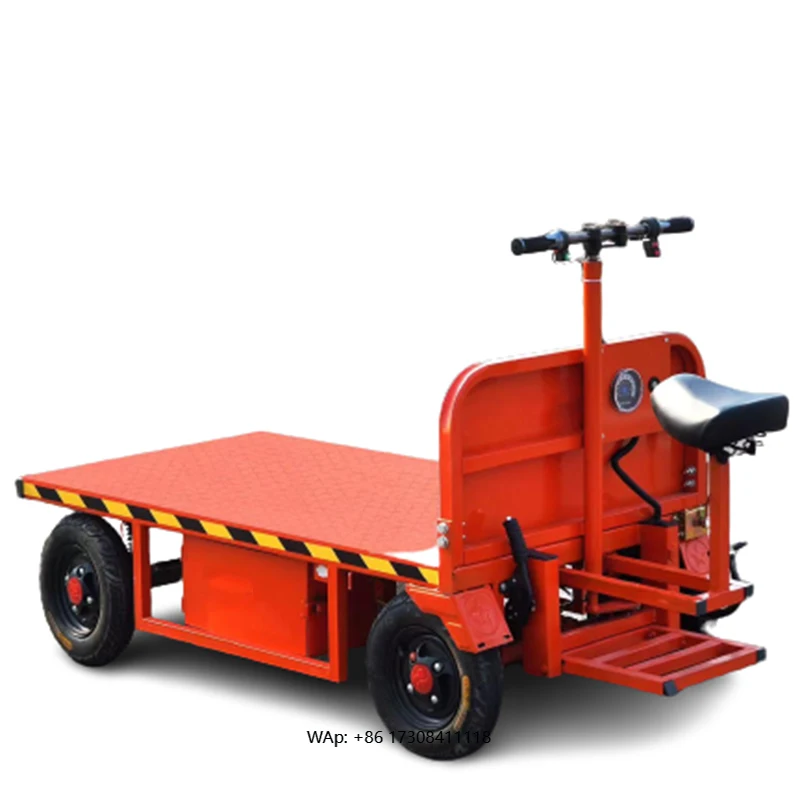 

Electric Hand Cart Small Flatbed Truck with Removable Seat Electric Handling Trolley for Warehouse Factory Farm Transportation