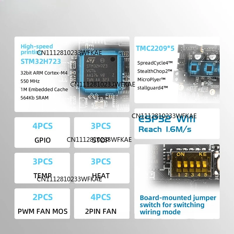 Top Mellow 5 Axes 550Mhz H723 FLY E3 PRO Ultra Control Board TMC2209 For Klipper / Gloomy RRF DIY 3D Printer Parts Ender3 / 5