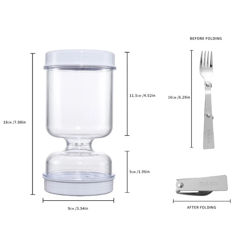 Kitchen Wet and Dry Separation Pickle Jar With forks Wet and Dry Dispenser Flip Pickle Jar Plastic Inverted Storage Holder &clip