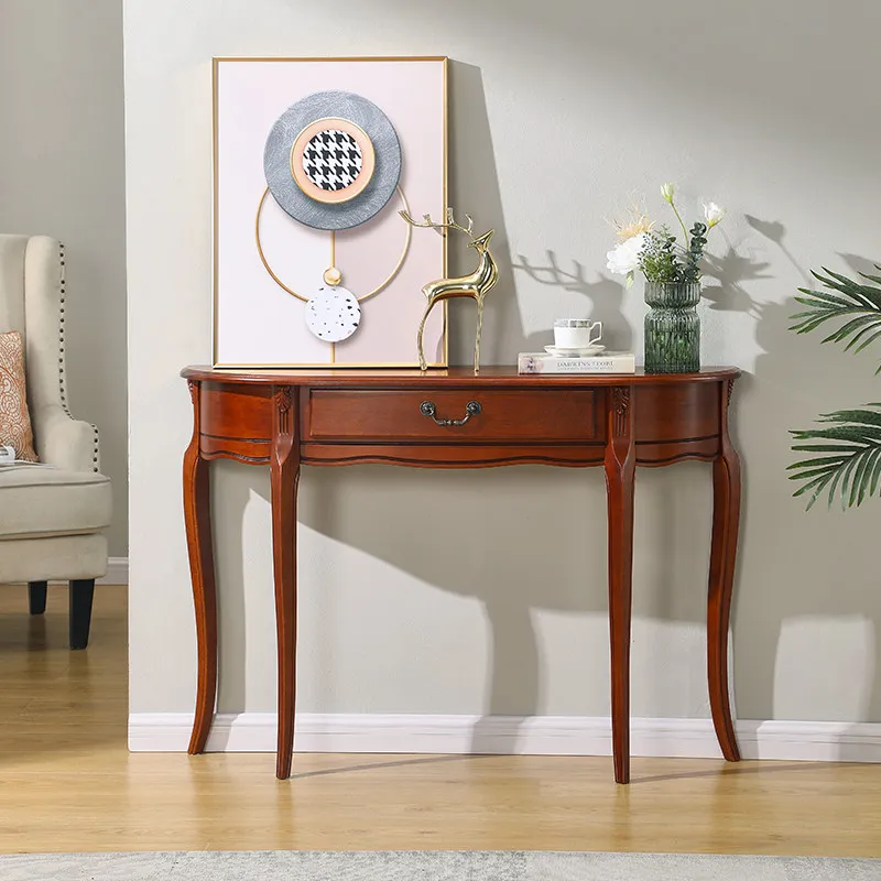Factory Direct Compatible with Entrance American Retro Semicircular Wall Table European Partition Aisle Decorative Cabinet