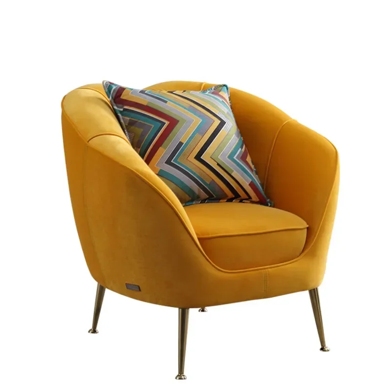 

Petal shell American fabric leisure chair, light luxury postmodern velvet single person small sofa