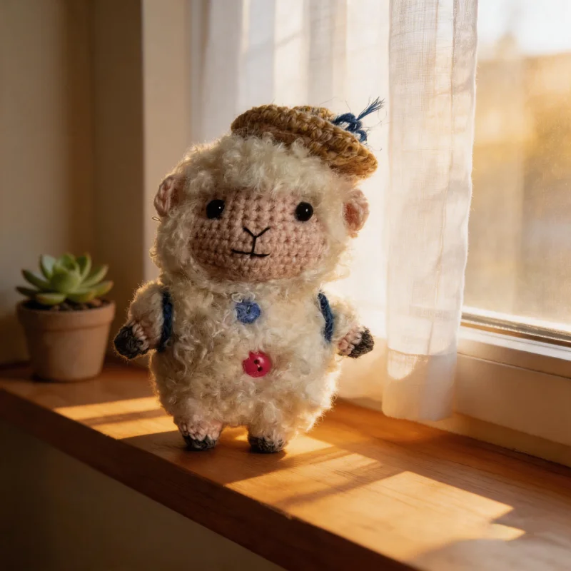

Handmade Crochet Sheep Amigurumi with Custom Name Personalized Lamb Toy Baby Shower Gift