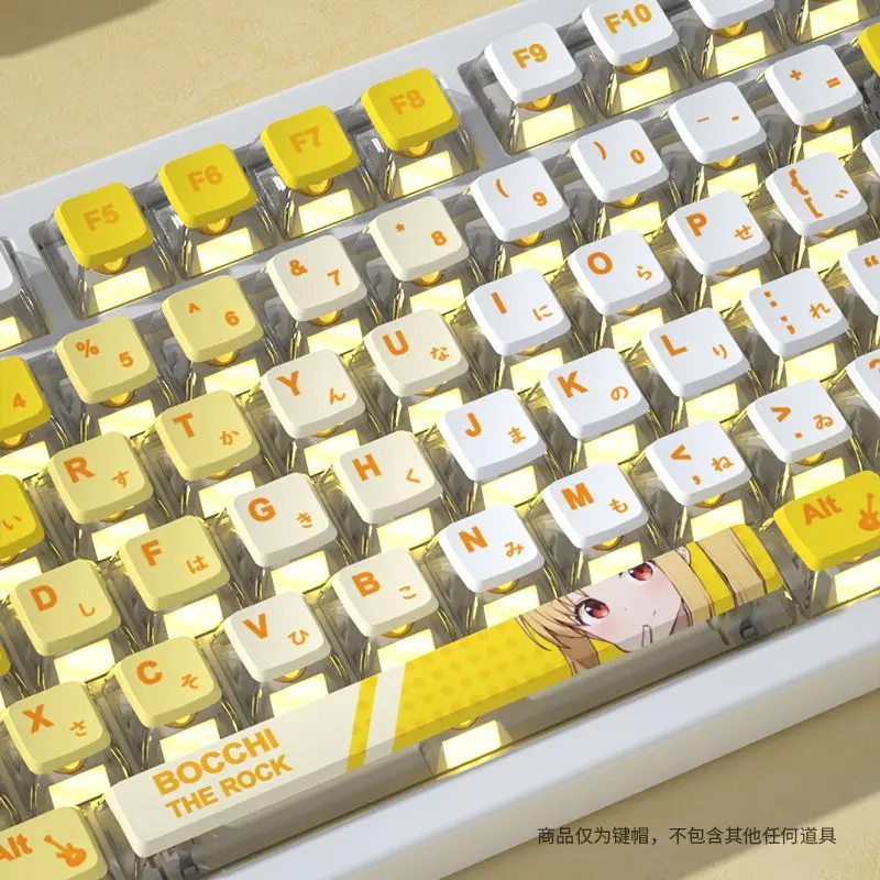 

Lonely Rock Ijichi Nijika Custom Keycaps Game Animation Transparent PBT Chreey Dye-Sub Cute Personality Mechanical Keyboard Caps