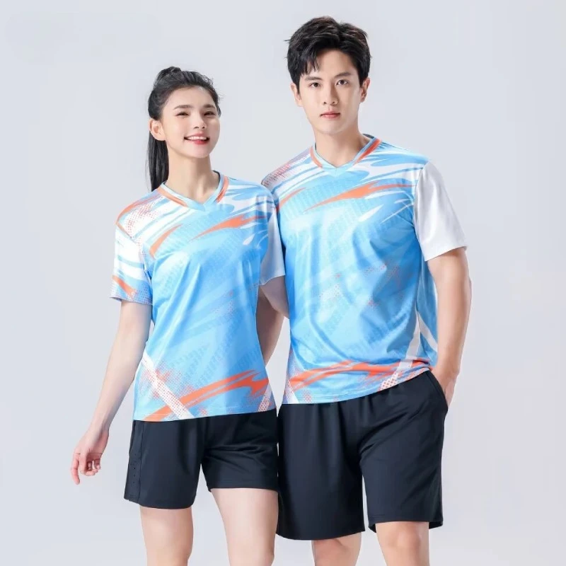 

Спортивная футболка для бадминтона, настольного тенниса для мужчин и женщин, повседневная летняя спортивная майка с короткими рукавами для мальчиков и девочек, одежда для бега