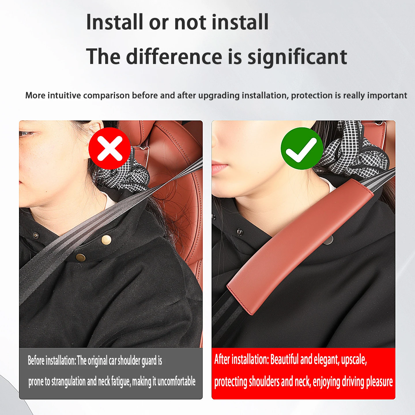 For Audi Q5 Q5L GU 2025 2026 Seat Belt Shoulder Pads Safety Belt Protector Cover 2PCS Interior Accessories view 2