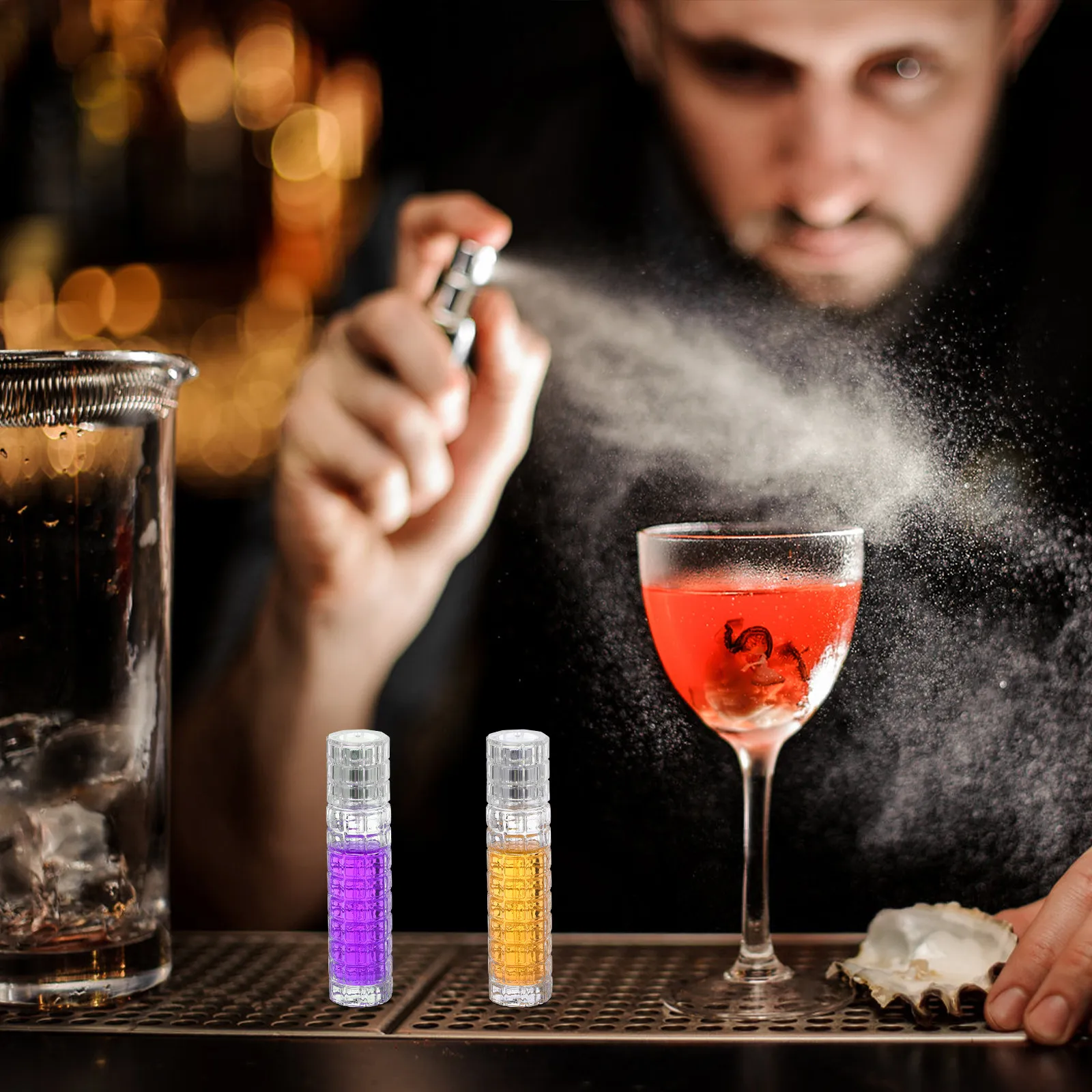 Refillable Glass Cocktail Sprayer Bottle Premium Bitters Perfume Essential Oil Spray Container Bar Tool Multipurpose Travel