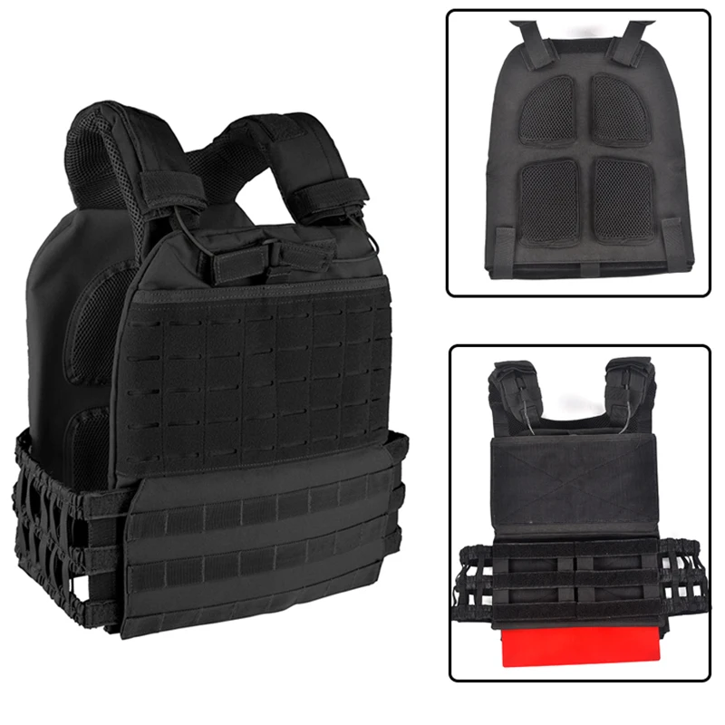 Regulowany taktyczna wojskowa Molle Plate Carrier Airsoft kamizelka waga łożyska trening Crossfit biegów polowanie walka kamizelka kuloodporna