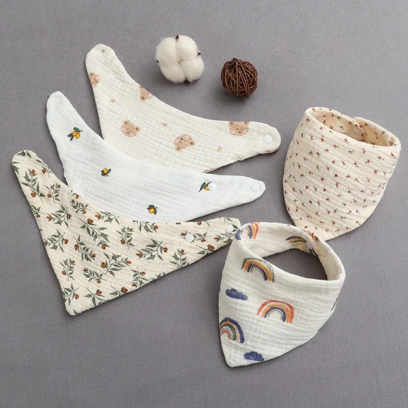 

Baby Infant Cotton Bib Floral Triangle Scarf Feeding Saliva Towel Bandana Burp Cloth Boy Girl Accessories Newborn