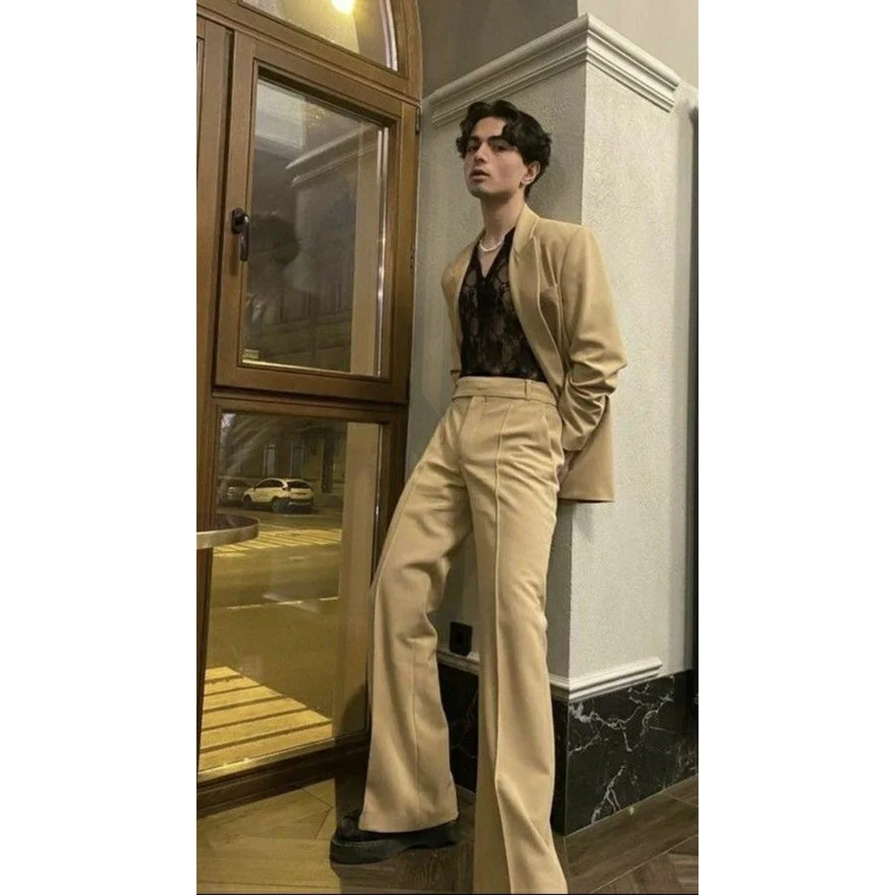 

2 Pieces Suit for Men Casual Business New Style Male Fashion Clothing Work Commute Social Party Blazer Set
