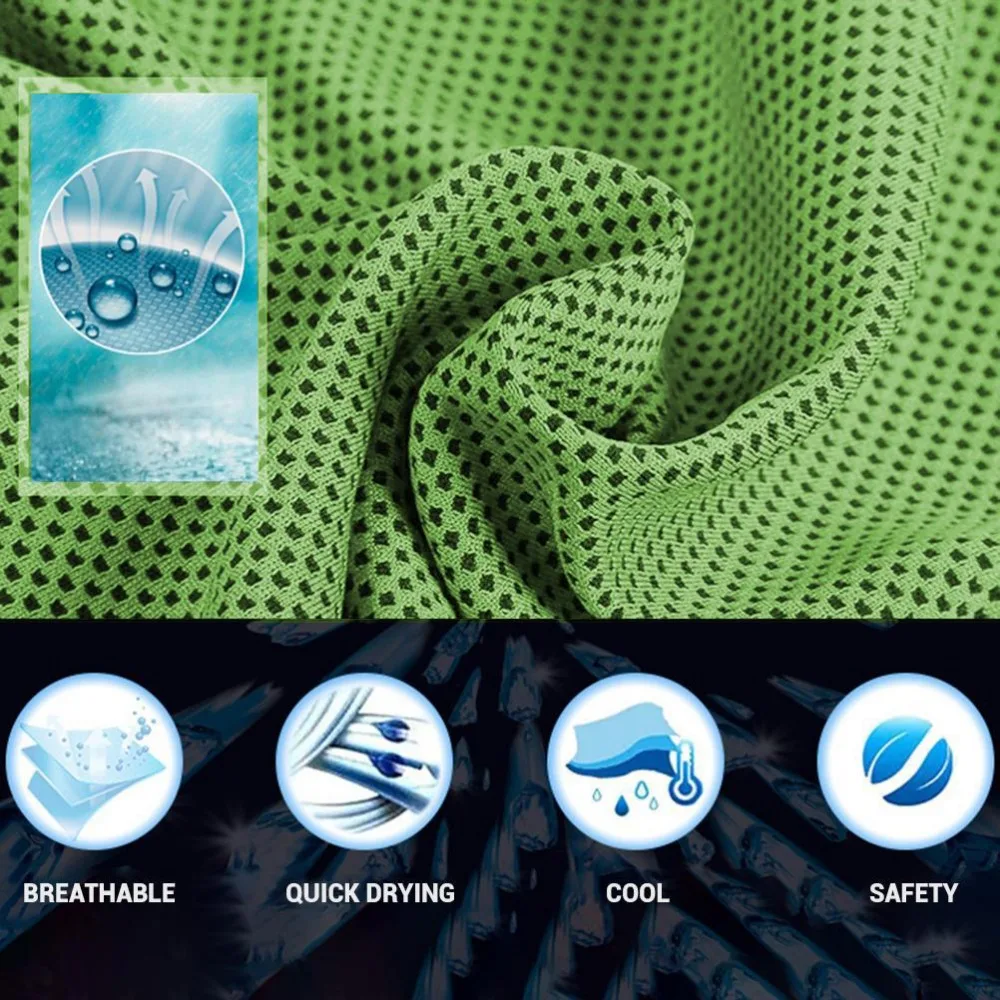 8PCS Mesh Texture Cooling Towel Polyester Multicolor Microfiber Towel Lightweight Sweat Absorbent Chilly Towel Hot Weather