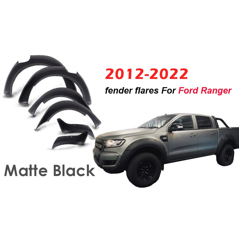 Fender Flares Wheel Arch For Ford Ranger 2012-2022 Wildtrak Limited XLS XTL XL T6 T7 T8 Dual Cab 3