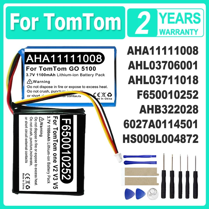 

Replace Battery For TomTom GO One V2 V3 V5 XL VF6P 1EX00 1000 2050 5100 Start 2 25 KL1 GPS Live G930T G930 Runner Cardio Watch