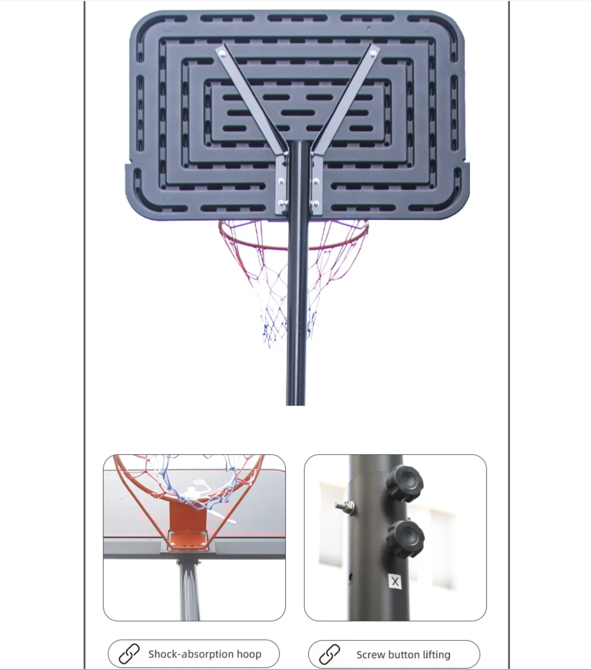 2025년 핫세일 휴대용 농구대 (농구장 엔터테인먼트 및 연습 장비용)