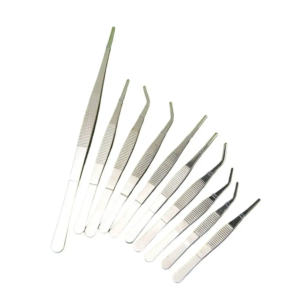 Edelstahl-Pinzetten, gebogen, gerade, abgewinkelt, flach, Nähzubehör, Werkzeuge für Perlen, Schmuck, professionelles Basteln, Fadenclips
