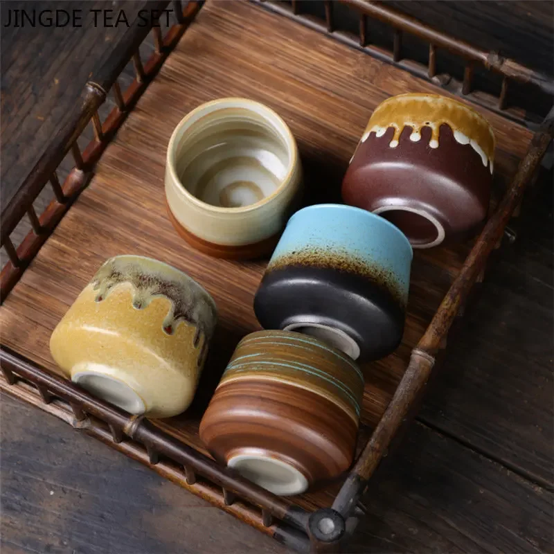 Japanese Style Ceramic Teacup Retro Master Cup Portable Personal Single Cups Traditional Tea Set Accessories Tea Infuser