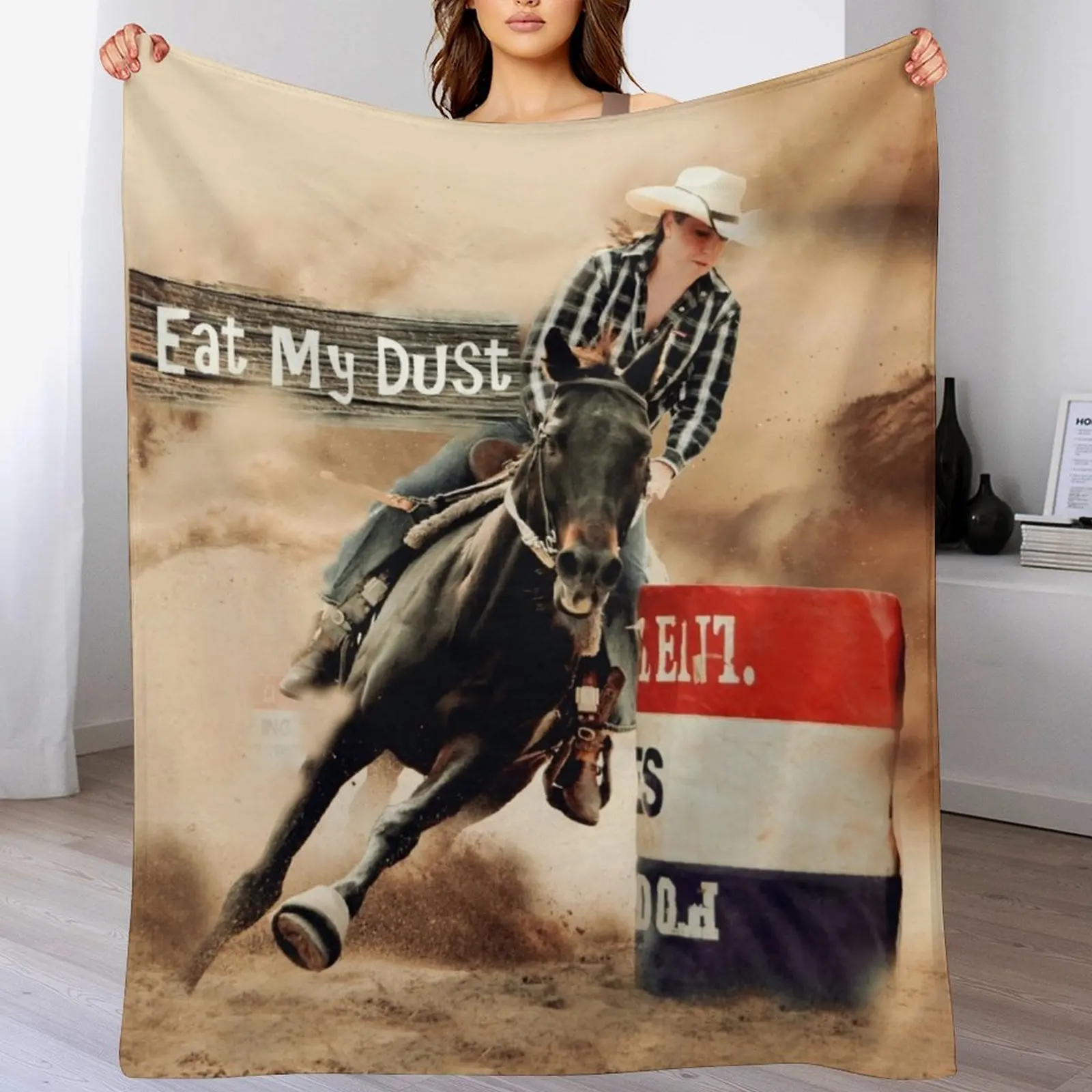 RODEO BARREL RACER QUOTES, ART AND DESIGNS Throw Blanket Stylish Couch Blanket for Home Living Room