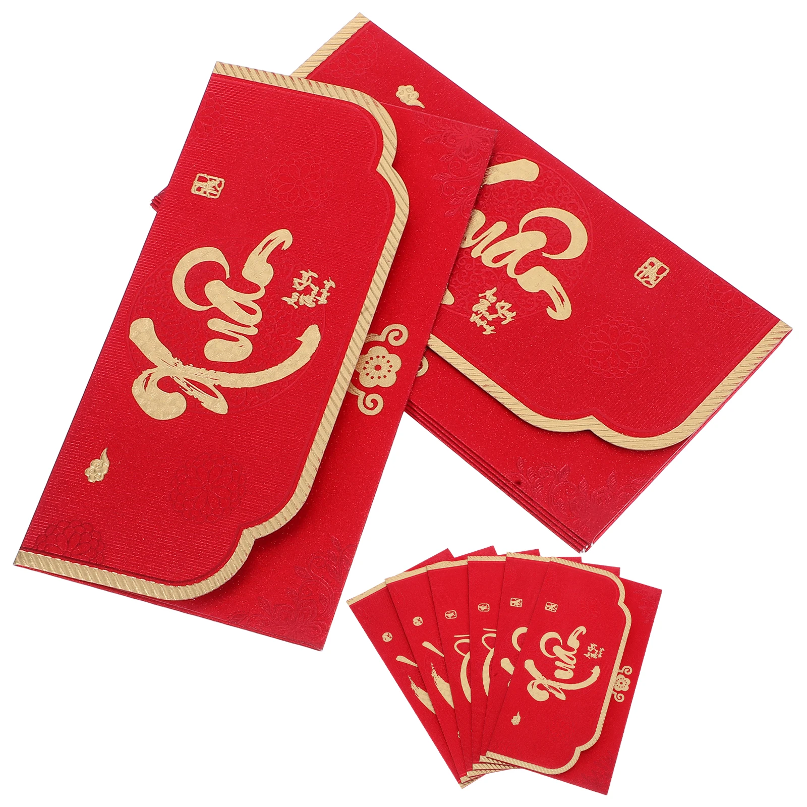 

12pcs Year Paper Money Pockets Hongbao Birthday Cash Paper Red Money Envelopes For Cash Envelopes Hongbao Gifts