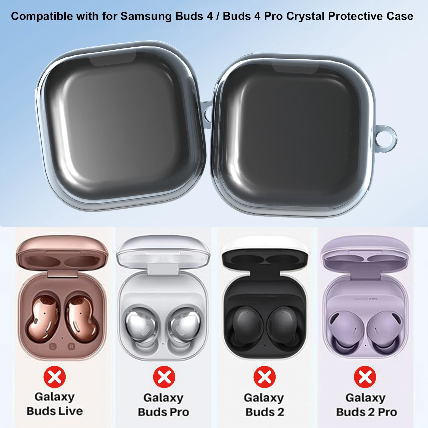 

for Galaxy Buds 4 Pro Tpu Protective With Keychain Clr Soft Protective Cover Transparent Cover For Samsung Galaxy Buds 4