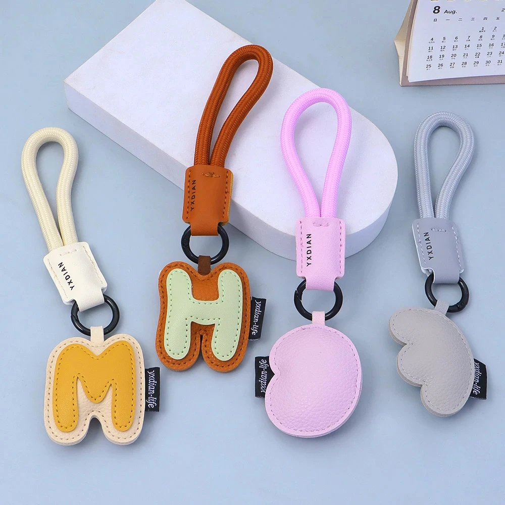 Mixed Color Pu Leather Letter Key Chains A-Z Initial Alphabet
