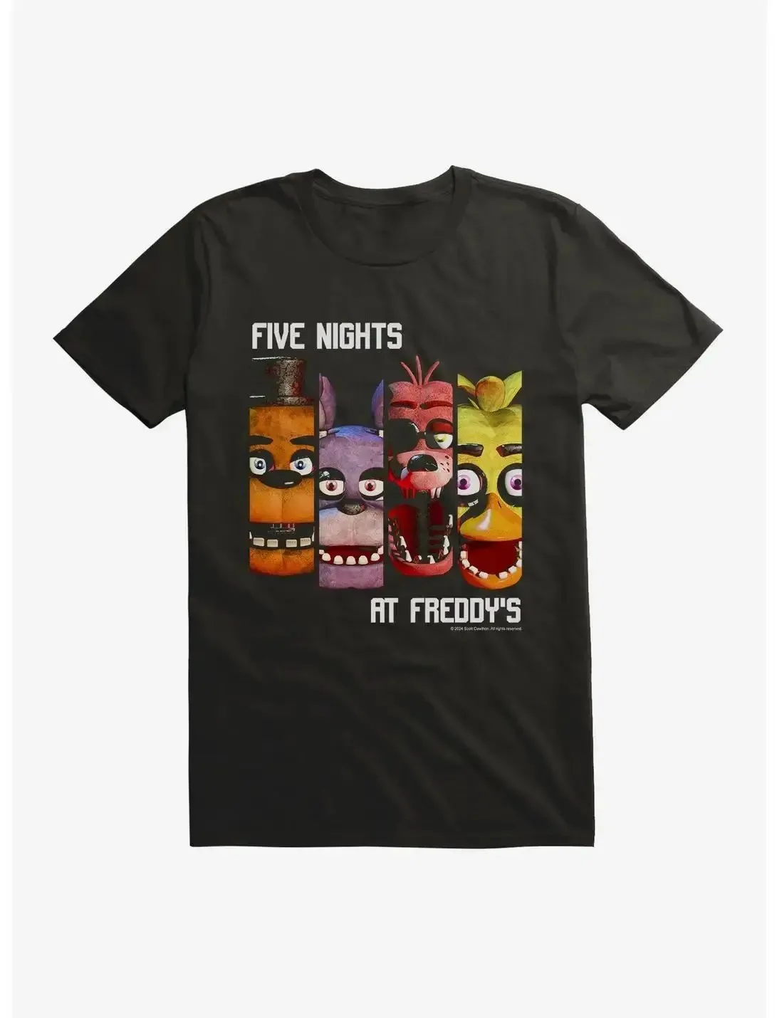 Five Nights at Freddy's T-Shirt – Klassisches Animatronic Crew Grafik-T-Shirt für FNAF-Fans, schwarzes Baumwoll-Oberteil für Männer und Jugendliche – Detail 10