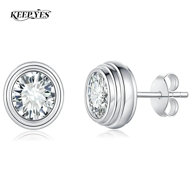 

Серьги-гвоздики KEEP YES с муассанитом 6,5 мм 1 карат для женщин, из стерлингового серебра 925 пробы с позолотой 18 карат, подарок на помолвку