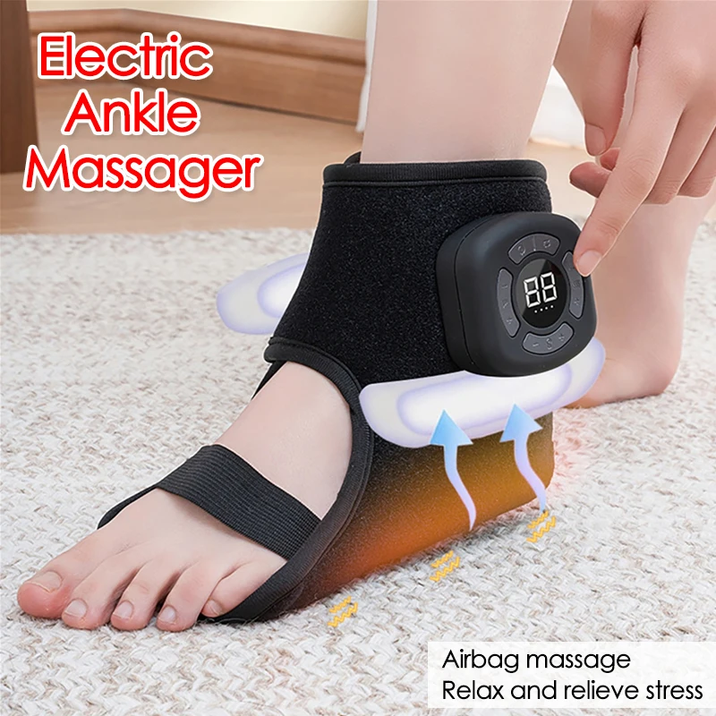 

Беспроводной электрический массажер для ног и лодыжки с четырехсторонним контроллером, подушка безопасности, тепловая вибрация лодыжки, компрессионный воздушный массажер для домашнего использования