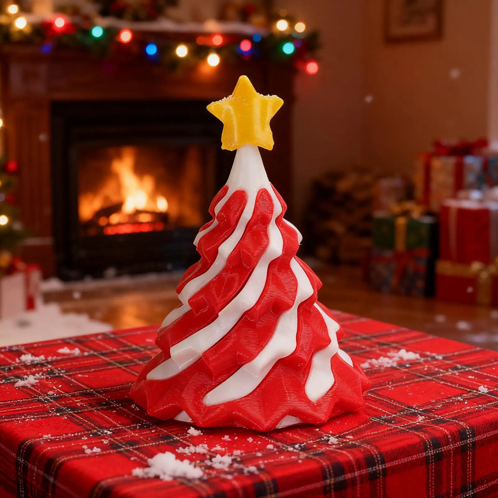 3D Printed Christmas Tree Collectible Desktop Decoration Passthrough 3D Printing Christmas Figure for Teens Adults Boys Girls